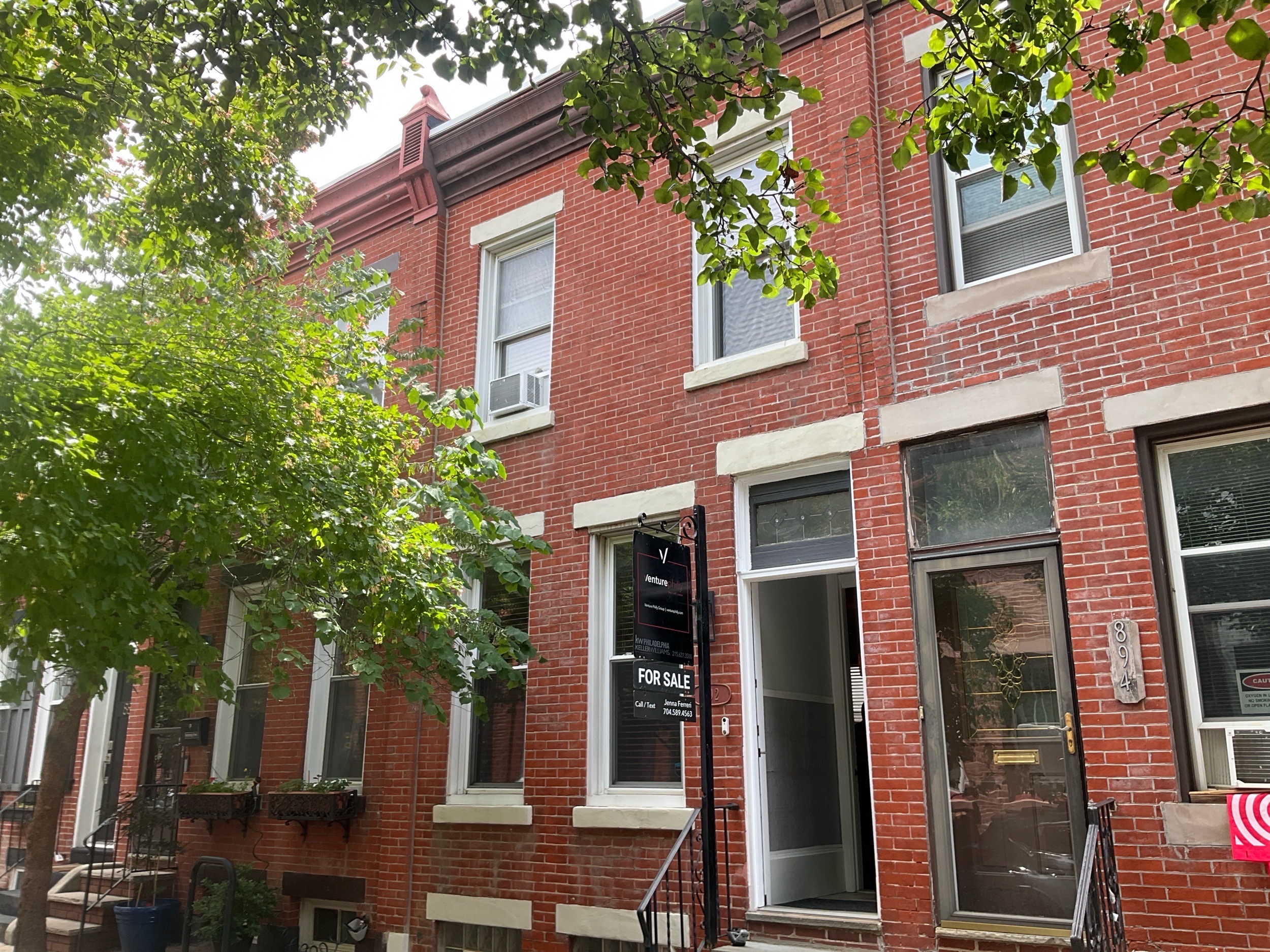 Brick Philadelphia rowhouse exterior photographed during a ValueGuard home inspection