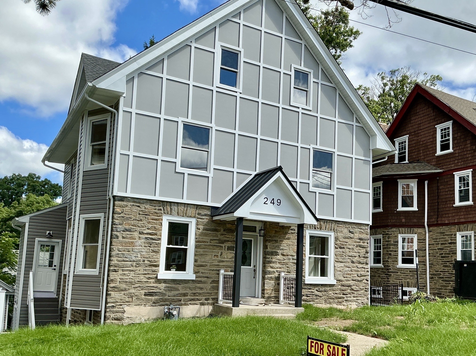 Home inspection by David Bollinger — historic stone-and-stucco Tudor with half-timbering in Jenkintown, Pennsylvania