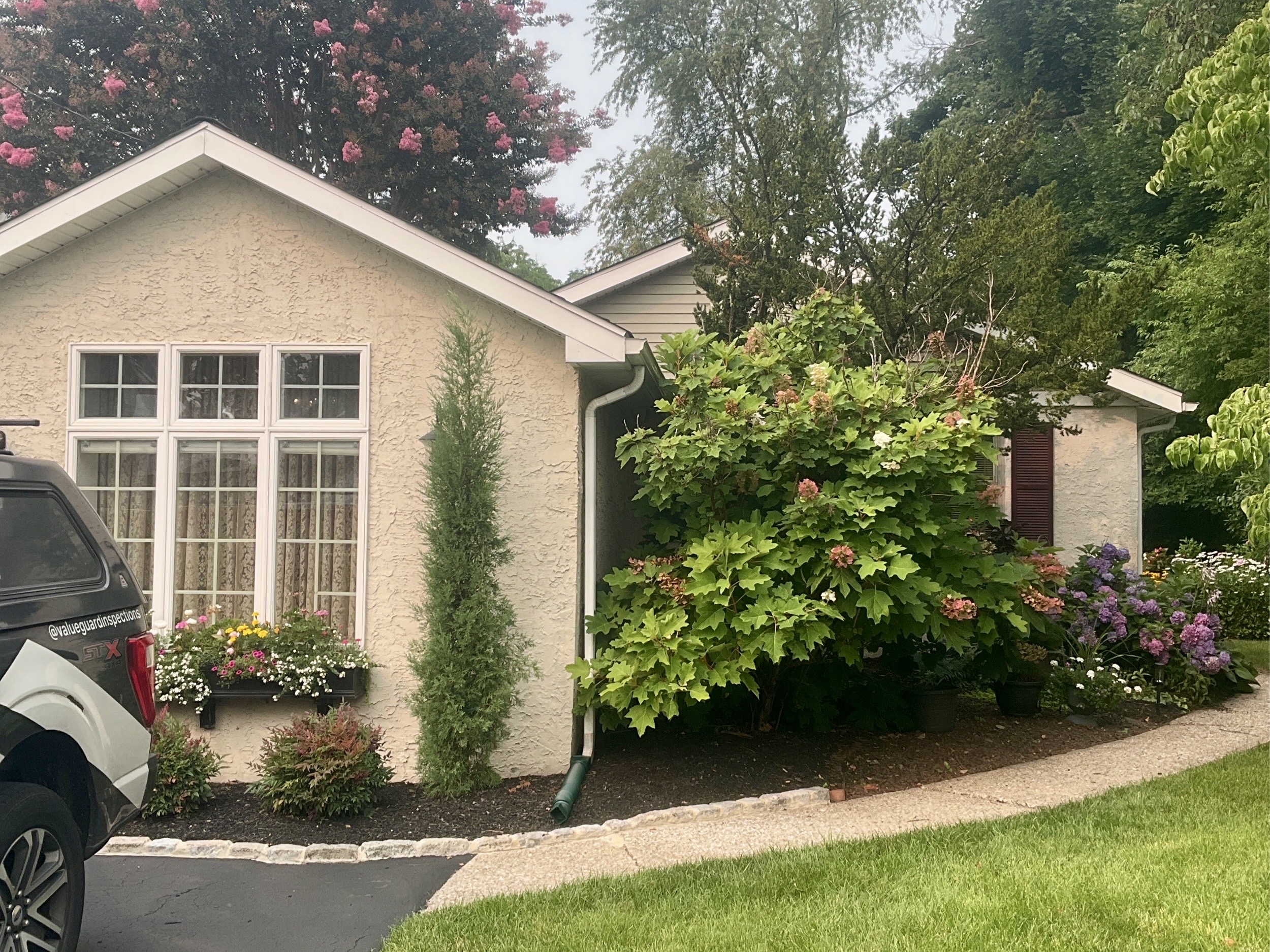 Home inspection by Tyler Gilger — single-story stucco home in Wynnewood, Pennsylvania