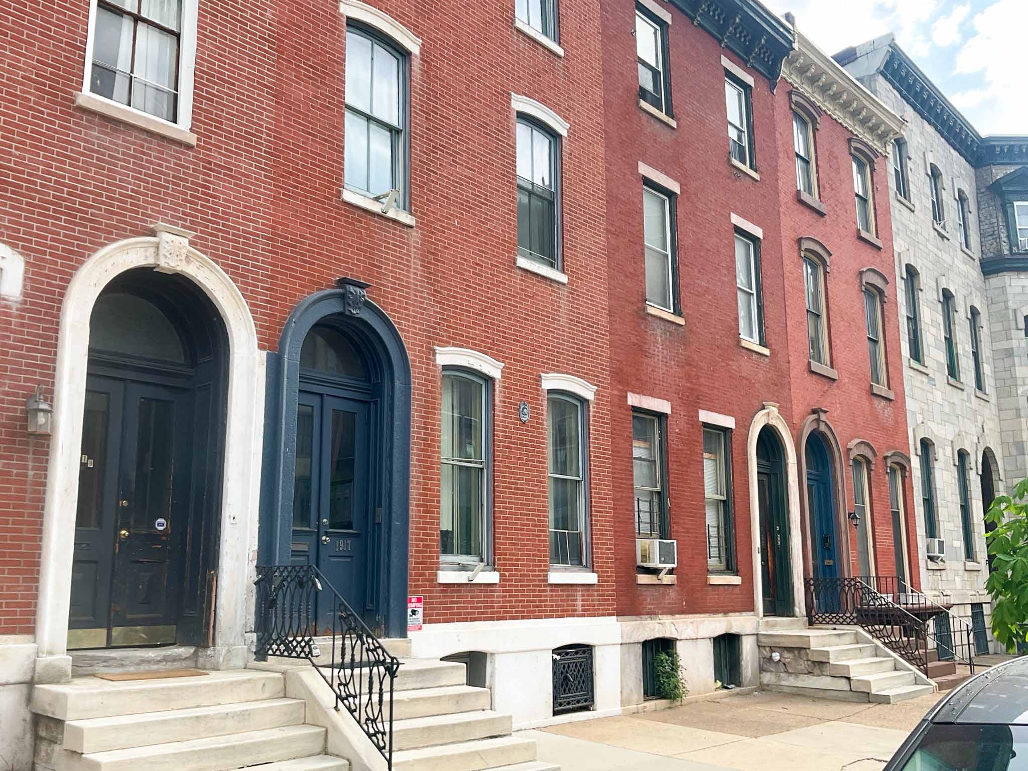 ValueGuard home inspection — three-story brick workforce rowhome with covered porch in Fairmount Philadelphia
