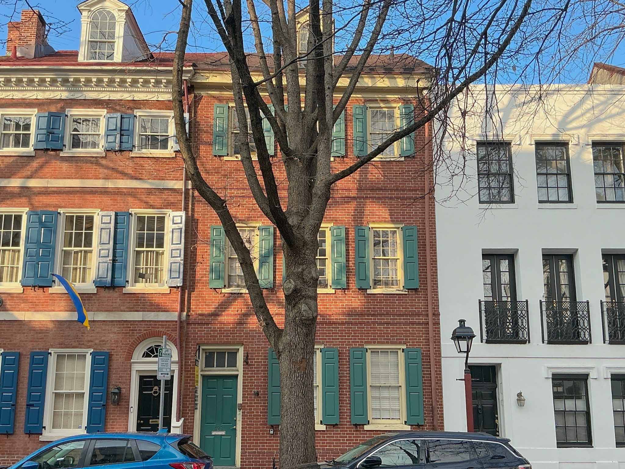 ValueGuard home inspection — historic Federal townhouse with shutters in Society Hill Philadelphia