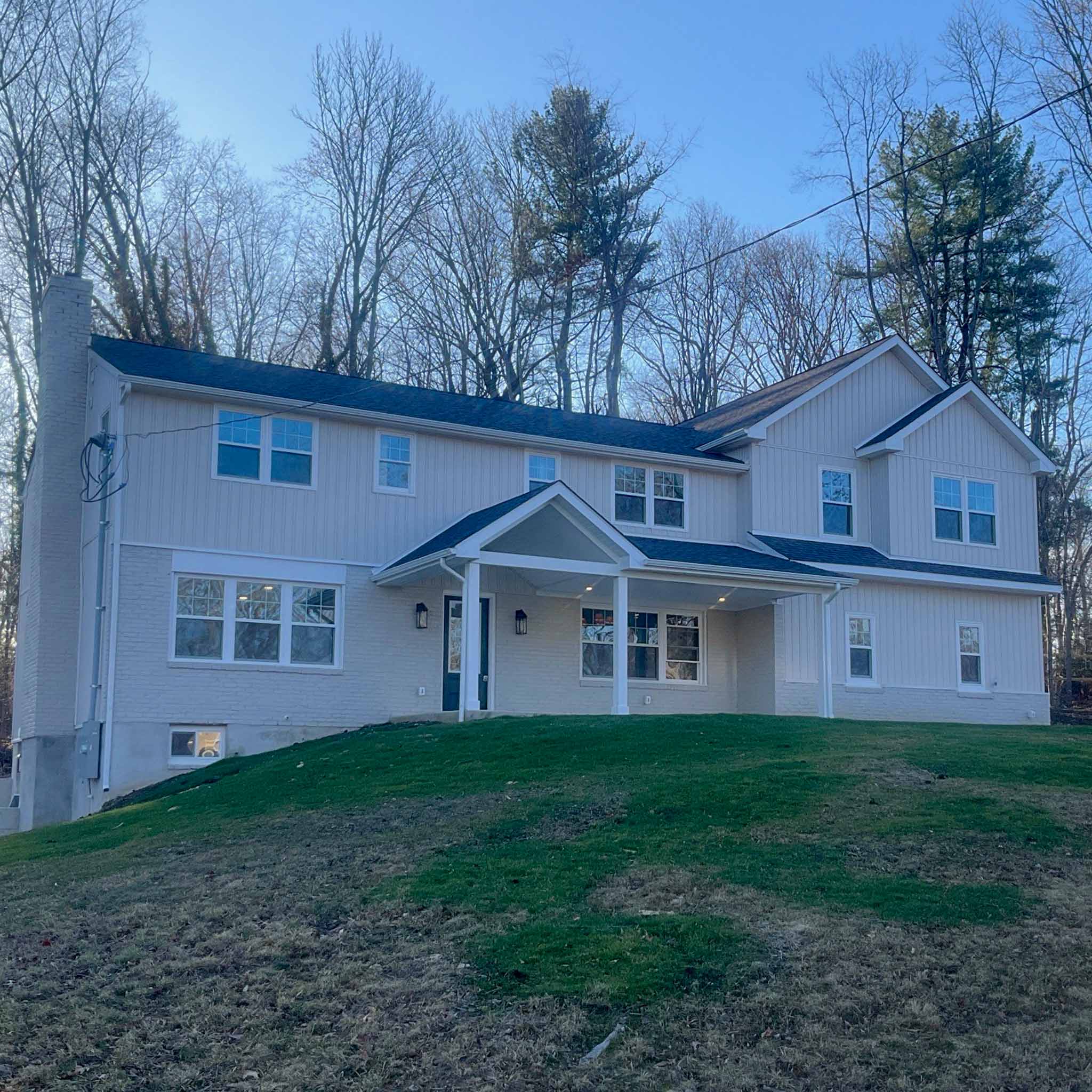 Mid-century Broomall home rebuilt with a new two-story addition over a painted-brick base inspected by ValueGuard home inspectors