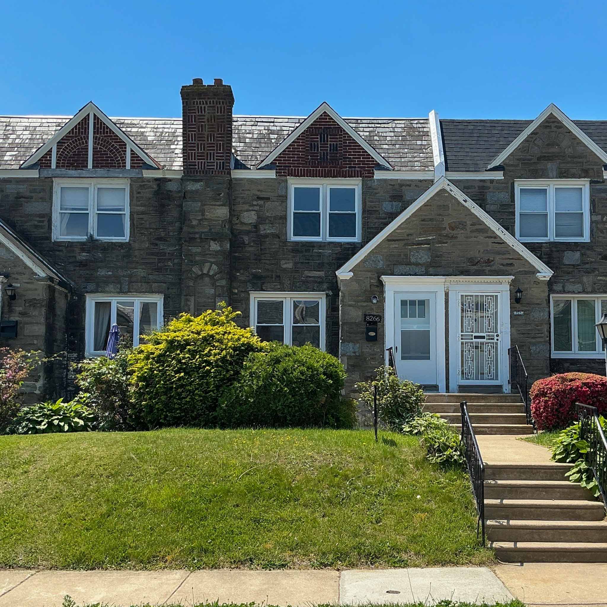ValueGuard home inspection — stone-front English twin with gabled dormers and slate roof in Cedarbrook Philadelphia