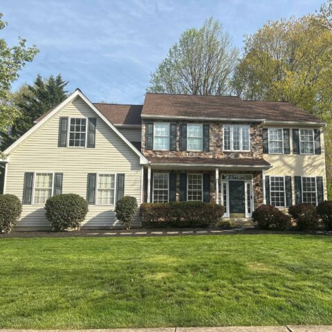 Two-story colonial home with stone and vinyl siding before a ValueGuard pre-listing inspection in Greater Philadelphia